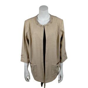 Alfred Dunner Womens 18W Blazer Jacket Sheer Romance with Embellishments